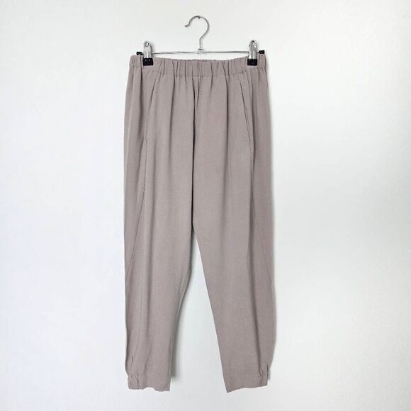 Aritzia Babaton Pants Womens 2XS Brown Pleated Pull On Elastic Waist Tapered Leg - Picture 1 of 7